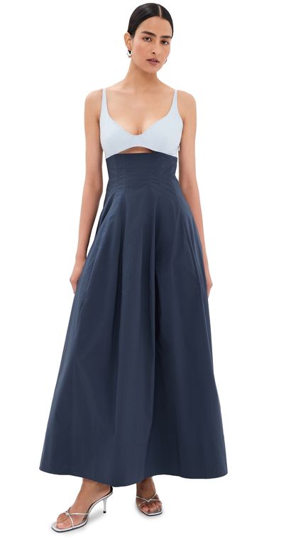 SIMKHAI SIMKHAI Maddy Cotton Dress Midnight Periwinkle/Sky Multi