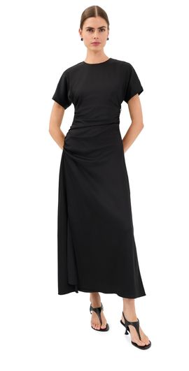 SIMKHAI SIMKHAI Marabella Draped Midi Dress Black