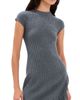 SIMKHAI SIMKHAI Margot Mini Dress Dark Charcoal Melange - 1