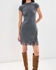 SIMKHAI SIMKHAI Margot Mini Dress Dark Charcoal Melange - 5
