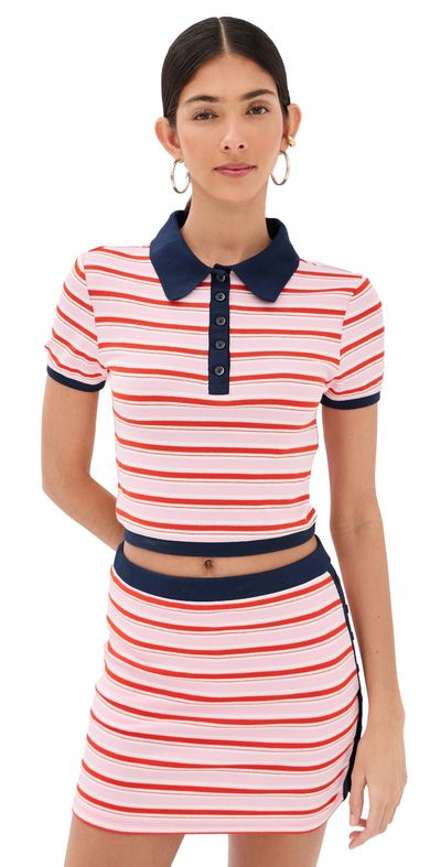 SIMKHAI SIMKHAI Marnie Knit Polo Tulip Stripe