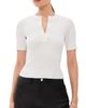 SIMKHAI SIMKHAI Miley Short Sleeve Top Ivory - 1