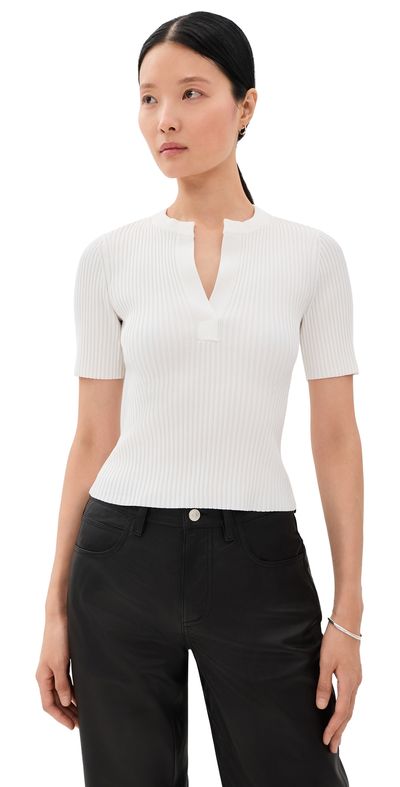 SIMKHAI SIMKHAI Miley Short Sleeve Top Ivory