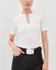 SIMKHAI SIMKHAI Miley Short Sleeve Top Ivory - 2