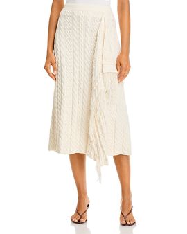 Simkhai Simkhai Mireille Cotton & Wool Finge Midi Skirt