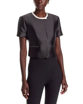 Simkhai Simkhai Naelle Tipped Short Sleeve Top