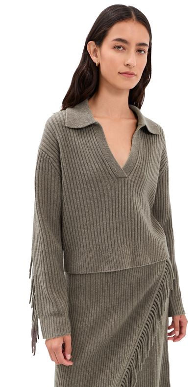 SIMKHAI SIMKHAI Natalia Collared Sweater Mushroom Melange