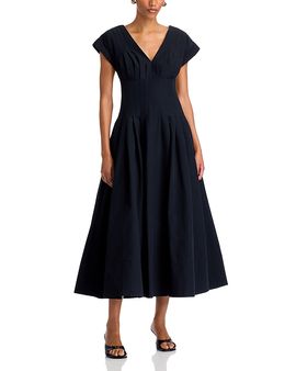 Simkhai Simkhai Nina Pleated A Line Midi Dress