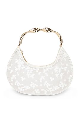 SIMKHAI SIMKHAI Nixi Floral Embroidered Mesh Twist Handle Bag