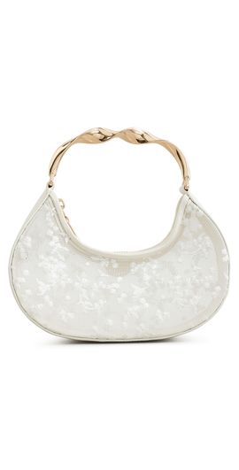 SIMKHAI SIMKHAI Nixi Floral Embroidered Mesh Twist Handle Bag Ivory One