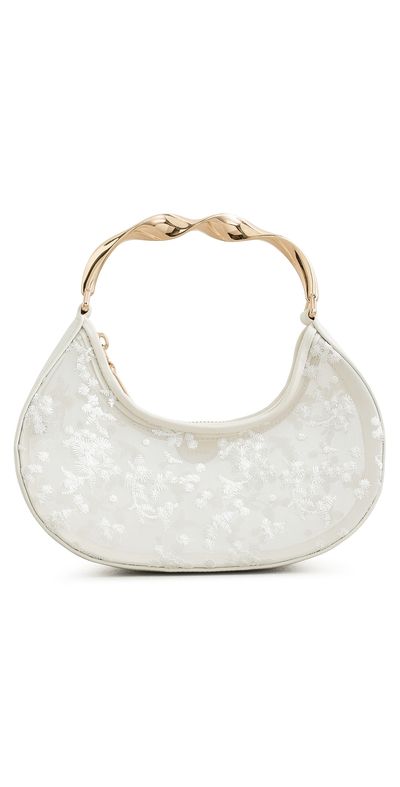 SIMKHAI SIMKHAI Nixi Floral Embroidered Mesh Twist Handle Bag Ivory One
