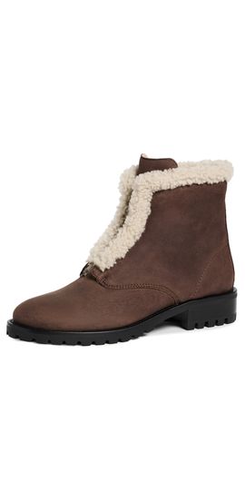 SIMKHAI SIMKHAI Noah Shearling Lug Zip Boots Cacao Ecru