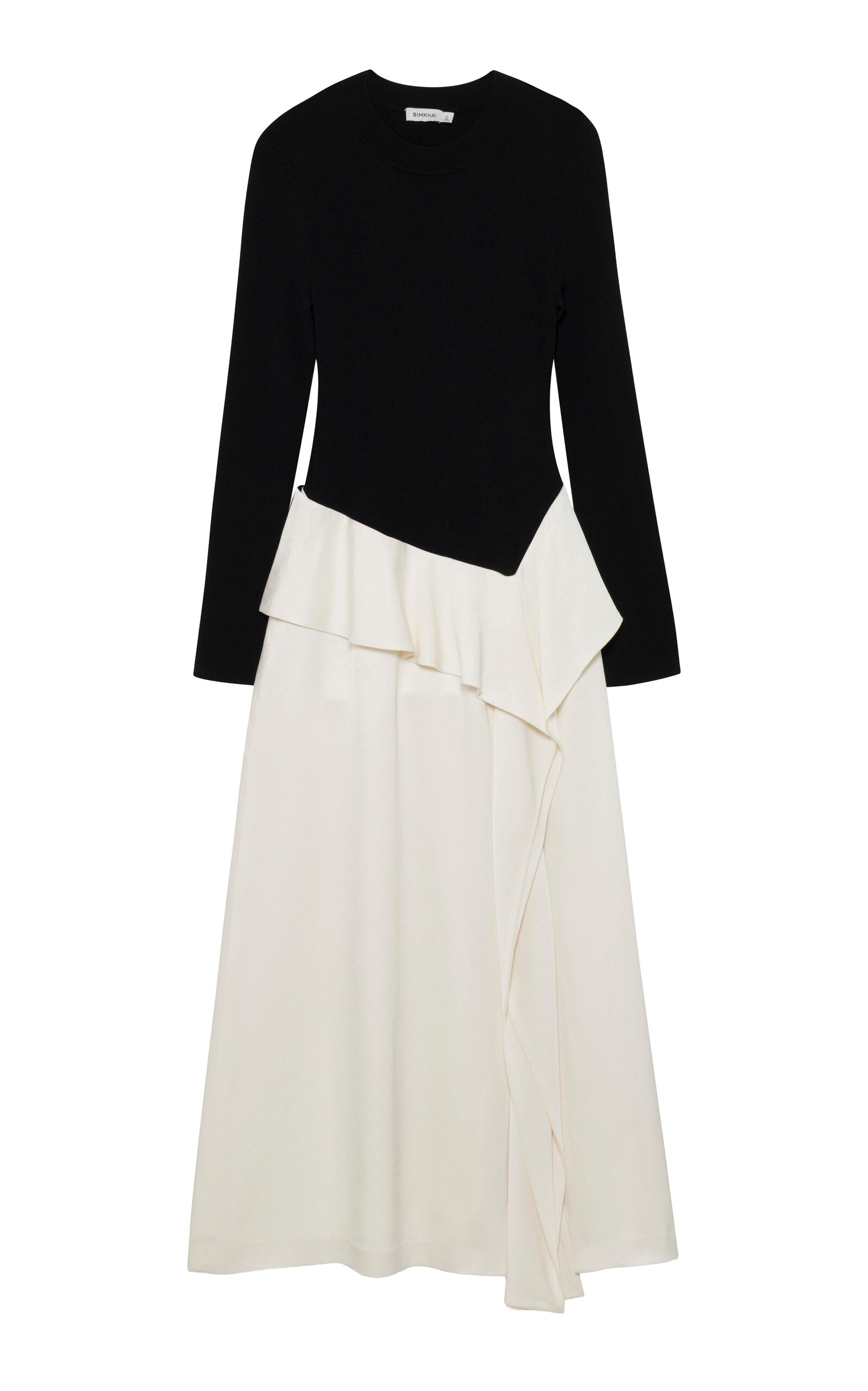 SIMKHAI SIMKHAI Ornella Knit Satin Midi Dress