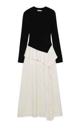SIMKHAI SIMKHAI Ornella Knit Satin Midi Dress