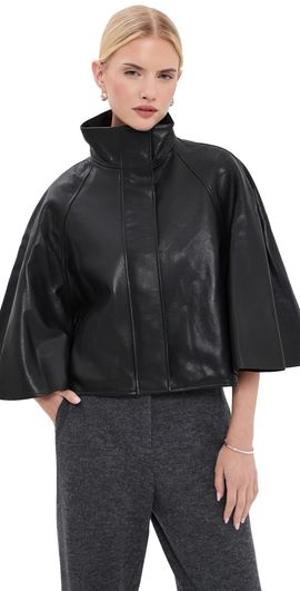 SIMKHAI SIMKHAI Orvik Cape Leather Jacket Black
