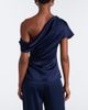 Simkhai Simkhai Phoebe one-shoulder draped satin top - 5