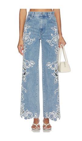 SIMKHAI SIMKHAI Porter Embroidered Denim Pant