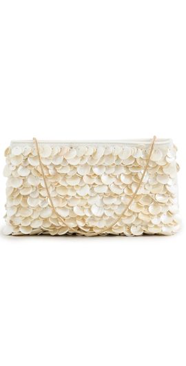 SIMKHAI SIMKHAI Reese Natural Shell Beaded Clutch Ivory One