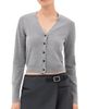 SIMKHAI SIMKHAI Remi V Neck Cardigan Grey Melange - 1
