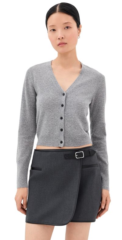SIMKHAI SIMKHAI Remi V Neck Cardigan Grey Melange