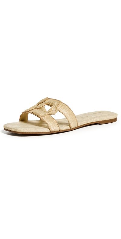 SIMKHAI SIMKHAI Simkhai Monogram Raffia Flat Slides Natural