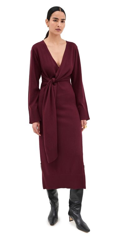 SIMKHAI SIMKHAI Skyla Wrap Dress Sangria