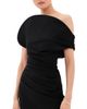 SIMKHAI SIMKHAI Stefi Draped Mini Dress Black - 1