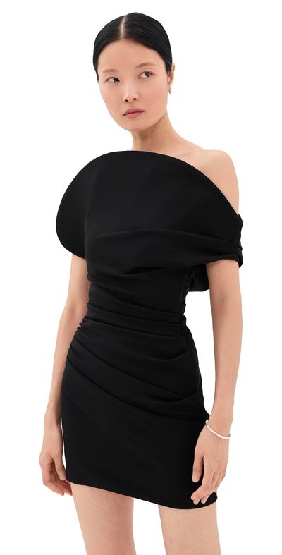 SIMKHAI SIMKHAI Stefi Draped Mini Dress Black