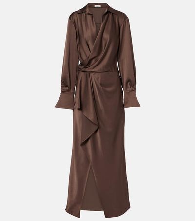 Simkhai Simkhai Talita draped satin wrap dress