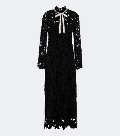 Simkhai Simkhai Thiora velvet guipure lace midi dress