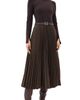 SIMKHAI SIMKHAI Trista Long Sleeve Midi Dress DARK CHOCOLATE MULTI - 1