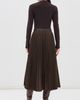 SIMKHAI SIMKHAI Trista Long Sleeve Midi Dress DARK CHOCOLATE MULTI - 3