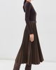 SIMKHAI SIMKHAI Trista Long Sleeve Midi Dress DARK CHOCOLATE MULTI - 4