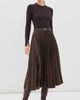 SIMKHAI SIMKHAI Trista Long Sleeve Midi Dress DARK CHOCOLATE MULTI - 5