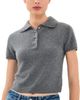 SIMKHAI SIMKHAI Twila Cashmere Polo Top Heather Grey - 1