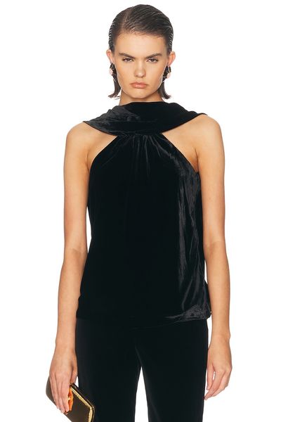 SIMKHAI SIMKHAI Velvet Scarlette Cape Top