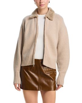 Simkhai Simkhai Zorina Wool & Cashmere Cardigan with Shearling Collar