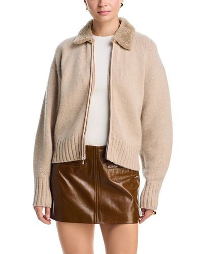 Simkhai Simkhai Zorina Wool & Cashmere Cardigan with Shearling Collar