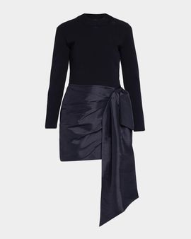 SIMKHAI Tedda Taffeta Knit Mini Dress