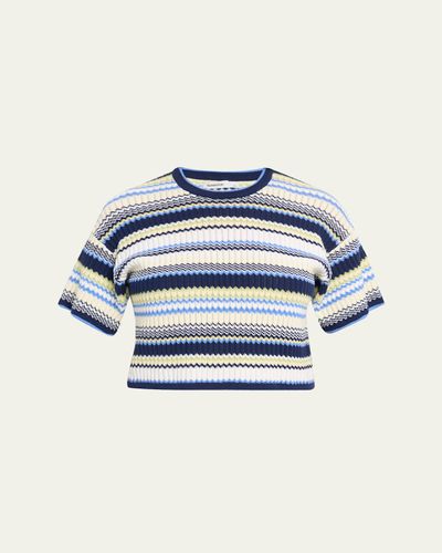 SIMKHAI Tenley Short-Sleeve Knit Crop Top