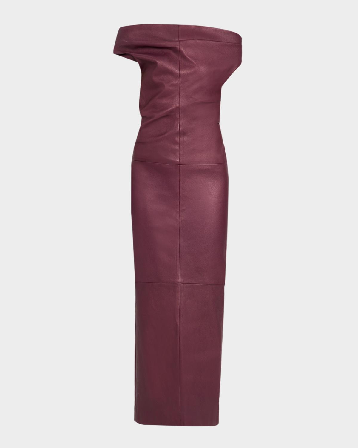 SIMKHAI Vessia Leather Midi Dress