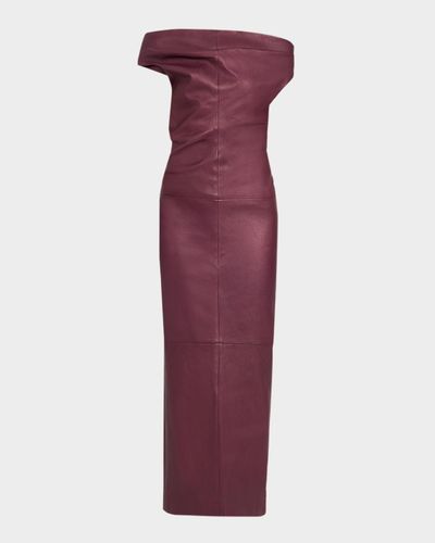 SIMKHAI Vessia Leather Midi Dress