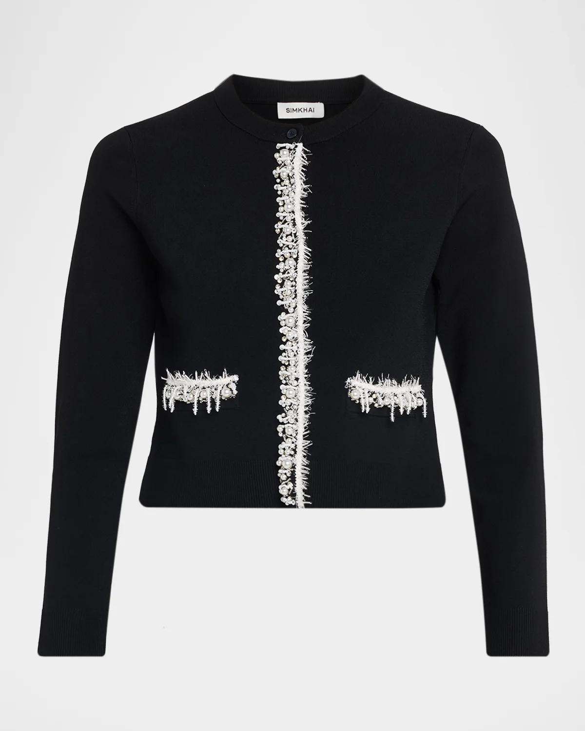 SIMKHAI Violette Imitation-Pearl Cardigan