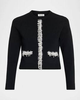 SIMKHAI Violette Imitation-Pearl Cardigan