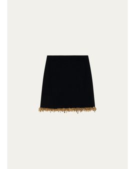 SIMKHAI Wendy Beaded A-Line Mini Skirt