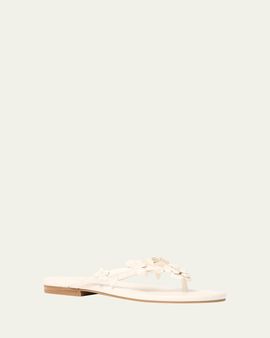 SIMKHAI Willow Floral Applique Leather Sandals