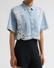 SIMKHAI Women's Albaine Floral-Embroidered Denim Shirt - 4