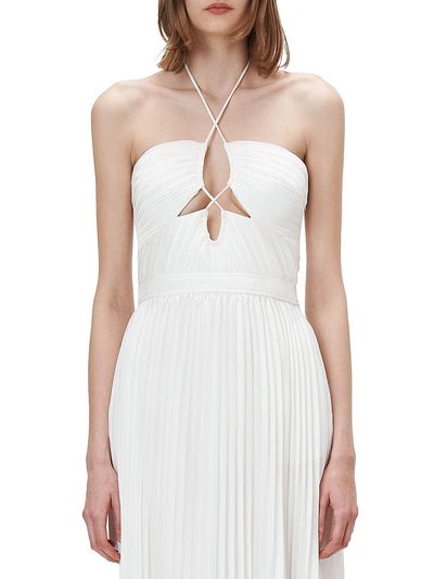 SIMKHAI Women's Annita Cut-Out Pleated Midi-Dress