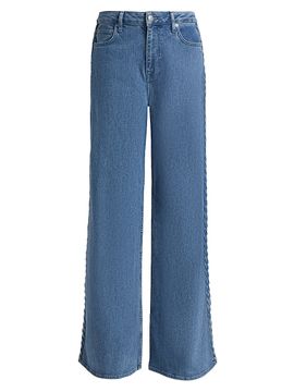 SIMKHAI Women's Booker Braided Relaxed-Fit Jeans