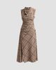 SIMKHAI Women's Burke Plaid Ruched Midi Dress - 1